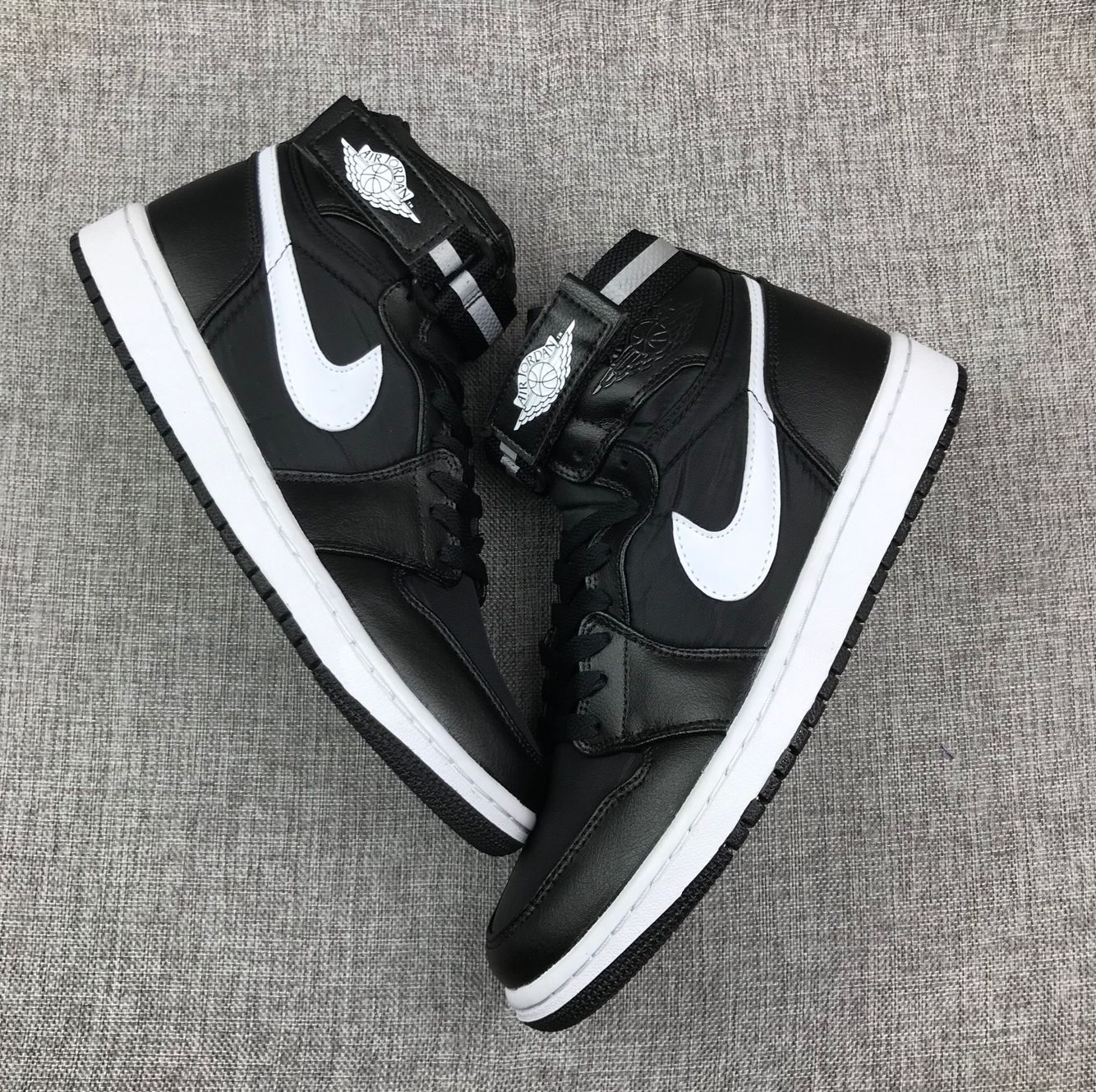 Air Jordan 1 Strap Black Silver Shoes